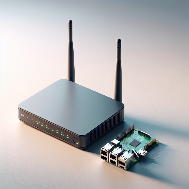 A router and a raspberry pi