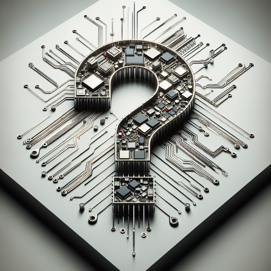 A question mark overlapped to some hardware