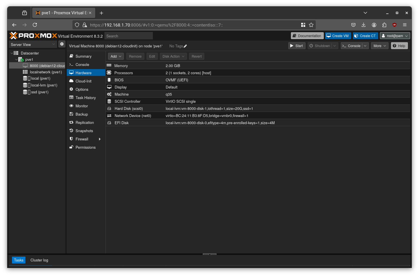 Proxmox Template finalization step 3