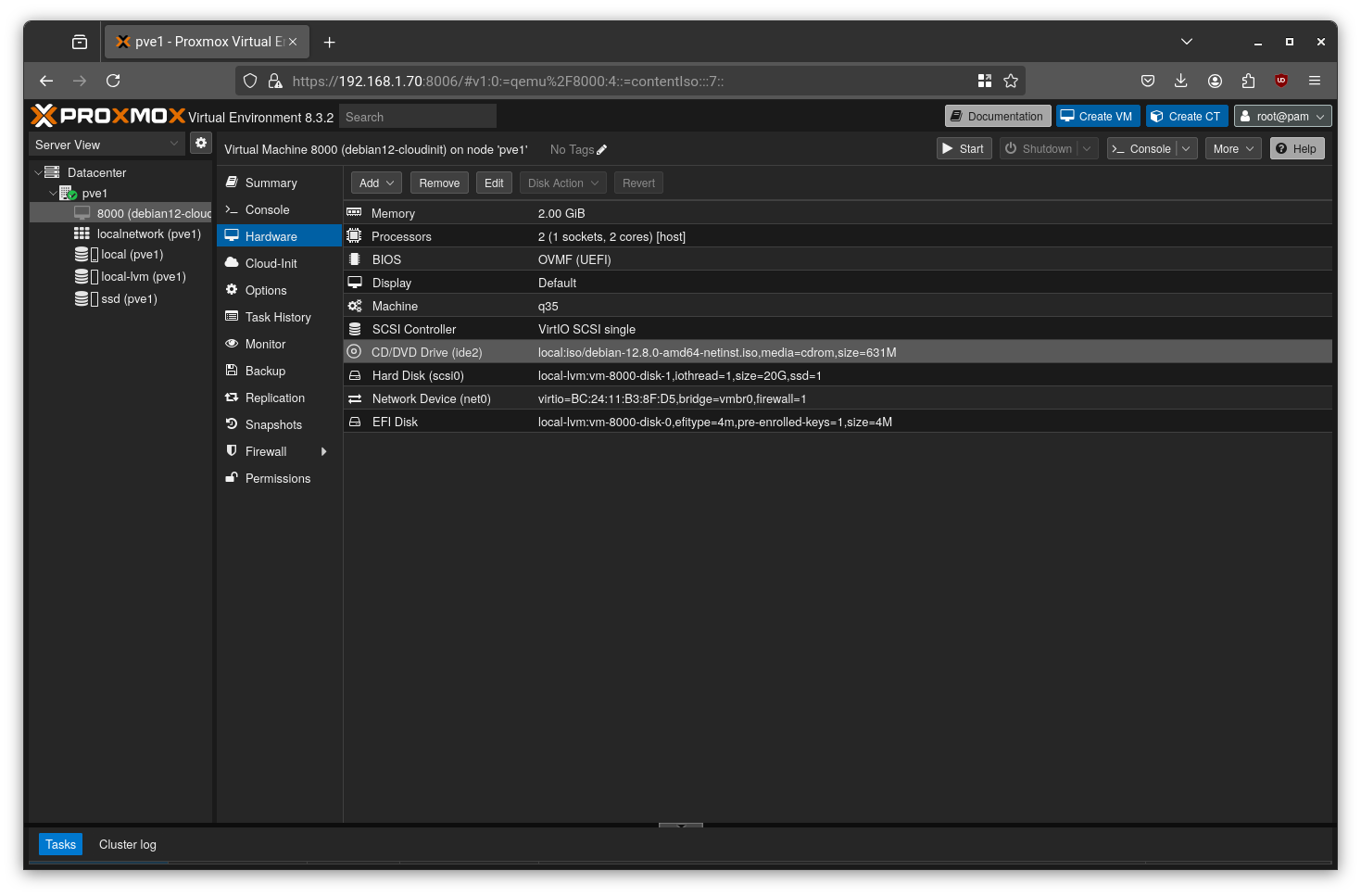 Proxmox Template finalization step 1
