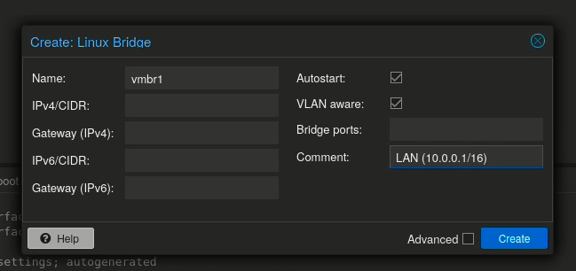 Setting Up Network Bridge VMBR1 for LAN