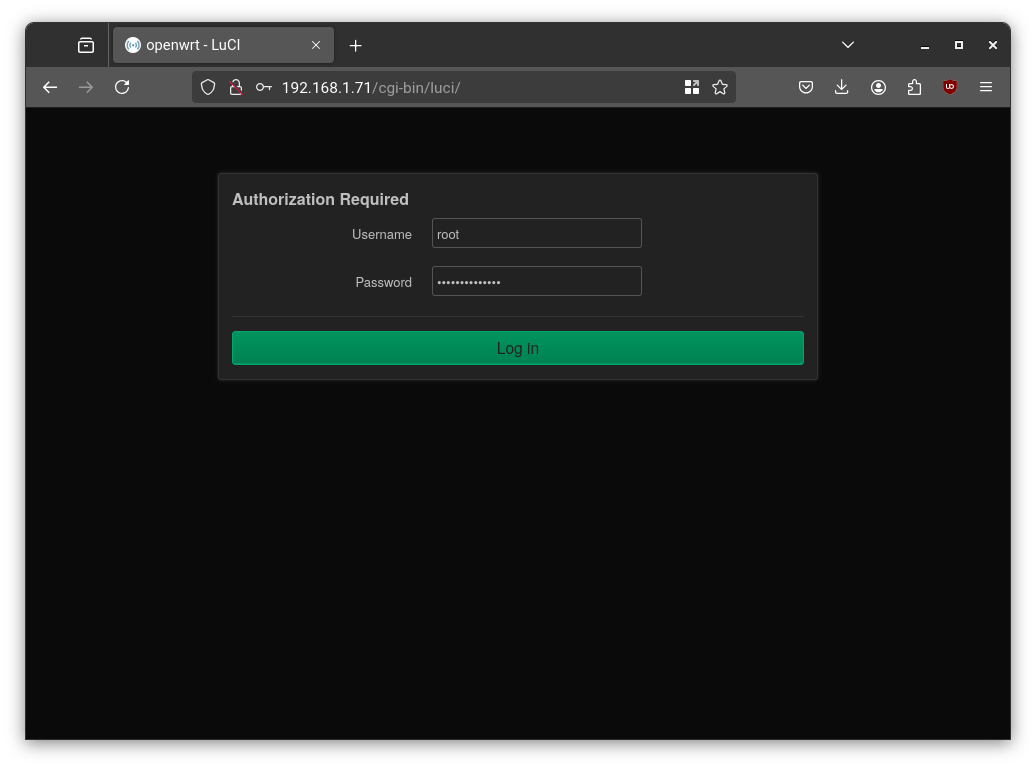 Openwrt Login Page