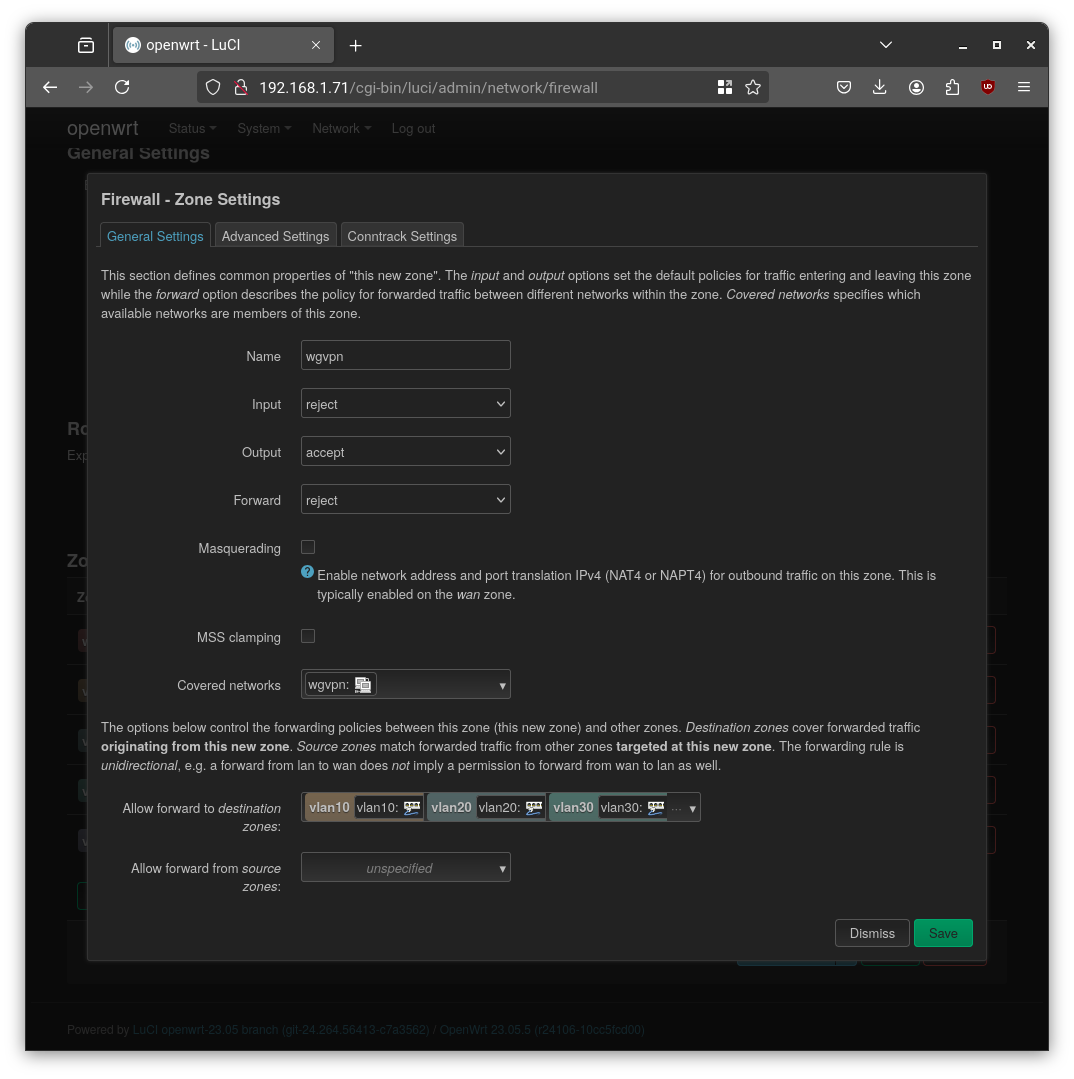 Openwrt Wireguard Firewall Settings