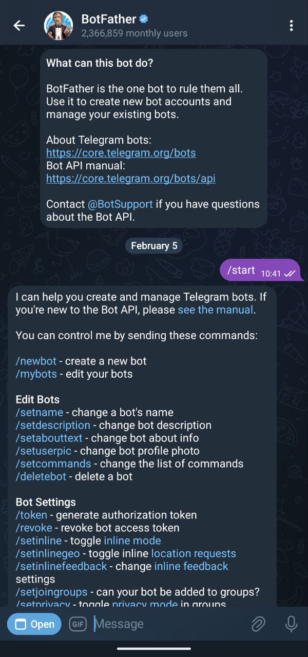 Telegram BotFather