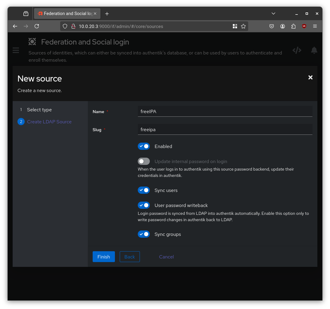 authentik LDAP source - property mappings