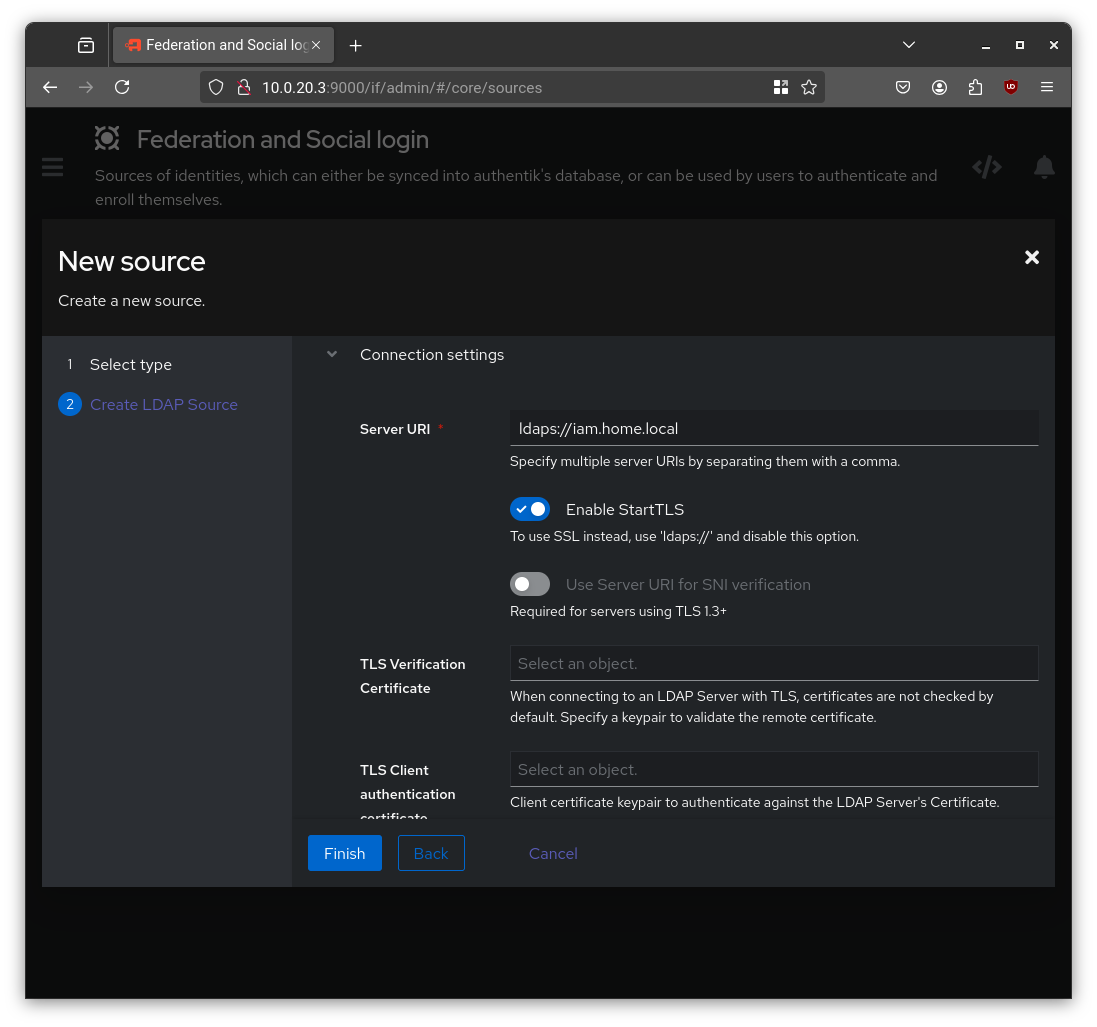 authentik LDAP source - advanced settings