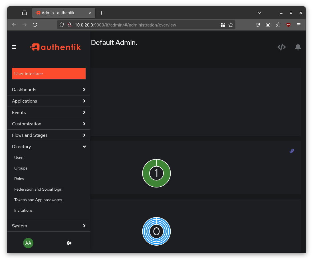 authentik Federation and Social Login menu